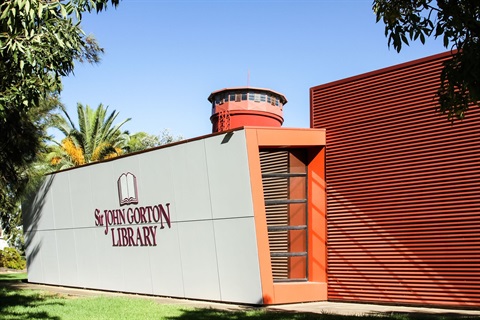 Library Exterioe with name